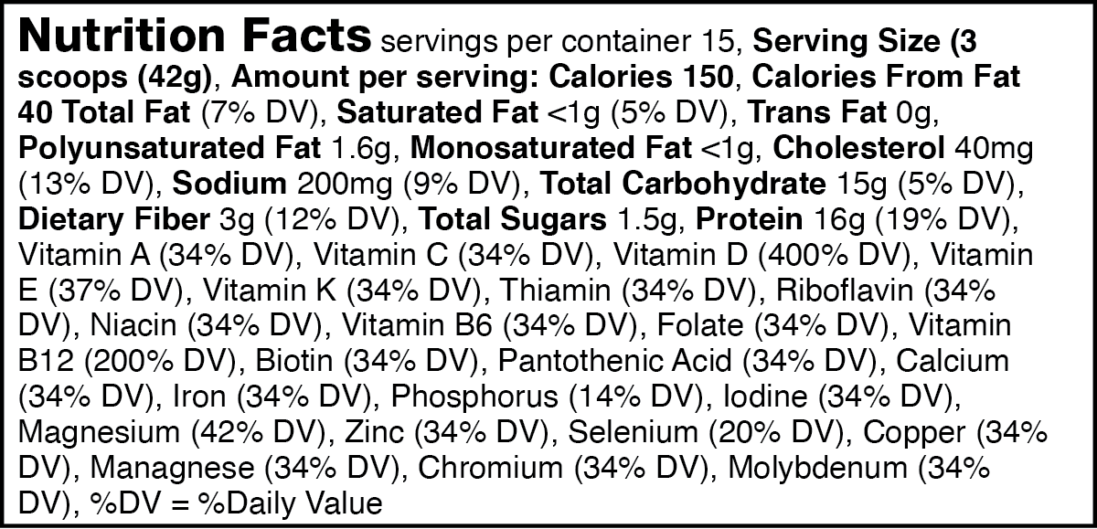 Lean - Cookies 'N Cream nutrition facts